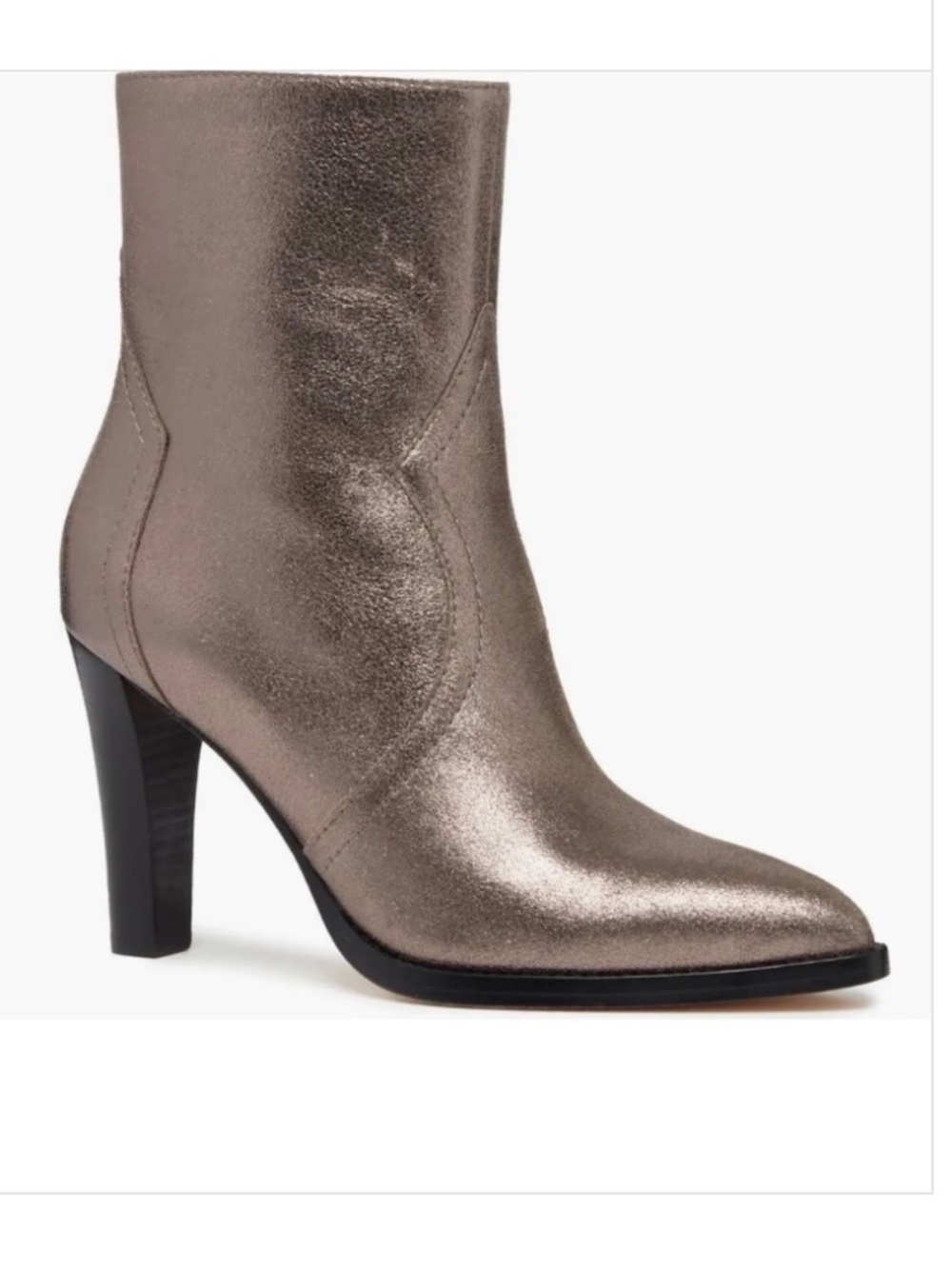 PAIGE Pilar Pointed Toe Heeled Bootie Gunmetal SZ 10